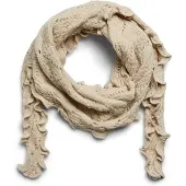 Pieces Pckomma Pointelle Mini Sjaal Dames Beige ONE SIZE