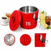HDM Gastronorm Thermos 15L Rood - Ideaal voor Dranken & Maaltijden