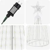 vidaXL Led-kegelkerstboom 250 cm 470 LED's Warmwit Staal Wit