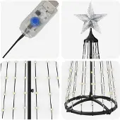 vidaXL Led-kegelkerstboom 180 cm 250 LED's Warmwit Staal Wit