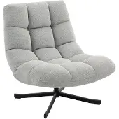 HOMCOM Accent Chair-Chenille, Staal-75L x 95B x 90H cm-Lichtgrijs