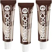 RefectoCil Wenkbrauw- en Wimperverf Bruin Triple Set - 3x15ml