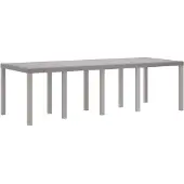 vidaXL Weerbestendige tuintafel, lichtgrijs, 250 x 100 x 73 cm, polyrotan