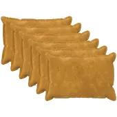 vidaXL Kussensloop 6 st HOUTEN Geel 50 x 80 cm Microfiber Fleece