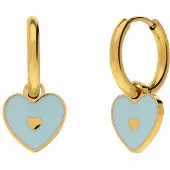 Lucardi Kinder Stainless steel kinderoorringen hart - Oorbellen - Staal - Goudkleurig