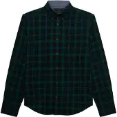 Superdry Heren Marineblauw-groen geruit overhemd (XL), Casual, Katoen, Lange mouwen M4011197A