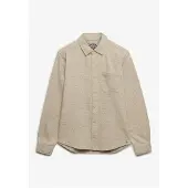 Superdry Heren Twill Tweed overhemd beige (XXL), Casual, Wol, Klassiek, Lange mouwen M4011187A