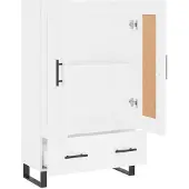 vidaXL Hoge kast 69,5x31x115 cm bewerkt hout wit