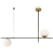 Maytoni hanglamp Nostalgia, 2 lichtpunten, metaal/glas, messing/goud, fitting E14