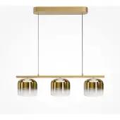 Maytoni Moderne kroonluchter, metaal en glas, goudkleurig, 3 lichtpunten, LED, 14W