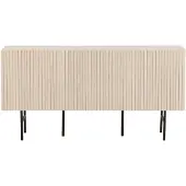 QUVIO Daro Dressoir - Scandinavisch Design - Whitewash Veneer - Zwarte Poten