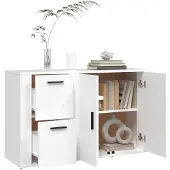 vidaXL Dressoir 100x33x59,5 cm bewerkt hout wit