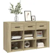 vidaXL Dressoir 100x30x59,5 cm bewerkt hout sonoma eikenkleurig