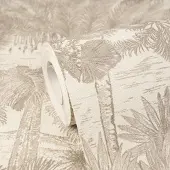 A.S. Création PALMBOMEN BEHANG | Jungle - Beige Bruin Taupe - Cosiness