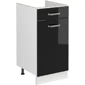 Vicco Wastafelkast R-Line Zwart hoogglans/Wit 40 cm zonder werkblad, Model 72891
