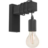 Eglo Landelijke Wandlamp Townshend Zwart Hout
