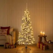vidaXL Kunstkerstboom met kerstbal 150 cm 150 LED's Warmwit
