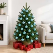 vidaXL Kerstballenset 75 st Turquoise 6 cm Polystyreen
