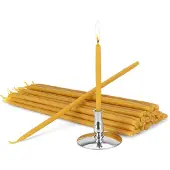 NKlaus Bijenwas Kaarsen Set Geel 22 cm Handgemaakt 31 Stuks