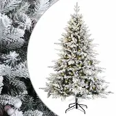 vidaXL Kunstmatige Hinged Kerstboom 150 cm 150 LED's Warmwit