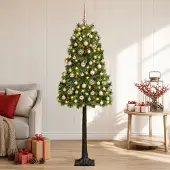 vidaXL Kunstkerstboom met scharnieren en kerstballen 120 cm 150 LED's