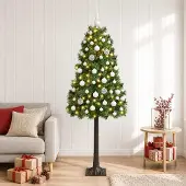 vidaXL Kunstkerstboom met scharnieren en kerstballen 120 cm 150 LED's
