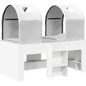 vidaXL Bed met Tunnel 3 st Wit Bewerkt hout
