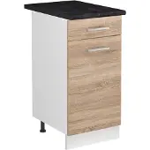 Vicco Wastafelkast R-Line Sonoma/Wit 40 cm antraciet werkblad, Model 72896