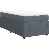 vidaXL Boxspring met matras fluweel donkergrijs 90x190 cm