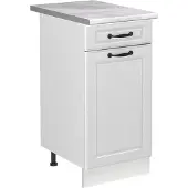 Vicco Wastafelkast R-Line Wit landelijk/Wit 40 cm marmer werkblad, Model 72906