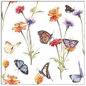 Ambiente Lunch servetten - Butterfly garden white