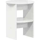 vidaXL Bijzetkast 2 st Hoogglans Wit Ø40 x 50 cm Geconstrueerd hout