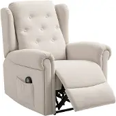 HOMCOM Massage Relaxbank - Linnen - 85x91x103cm - Beige