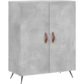 vidaXL Hoge kast, betonkleur, 69,5 x 34 x 180 cm, houtvezelplaat