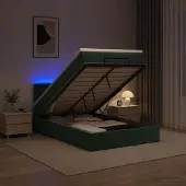 vidaXL Ottomaanse Bed met Matras en LED Donkergroen 120 x 190 cm