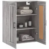 vidaXL Wandkast 69,5x34x90 cm bewerkt hout grijs sonoma eikenkleurig