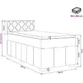 vidaXL Boxspringbed met matras Lichtgrijs 100 x 200 cm Stof