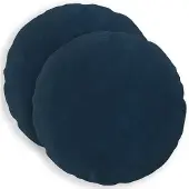 vidaXL Kussensloop 2 st HEERLEN Blauw Diam. 30 cm Microfiber Fleece
