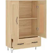 vidaXL Hoge kast 69,5x31x115 cm bewerkt hout sonoma eikenkleurig