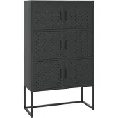 vidaXL Hoge kast 80x35x135 cm staal zwart