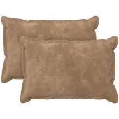 vidaXL Kussensloop 2 st HOUTEN Taupe 50 x 70 cm Microfiber Fleece
