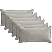 vidaXL Kussensloop 6 st HOUTEN Lichtgrijs 40 x 80 cm Chenille Stof