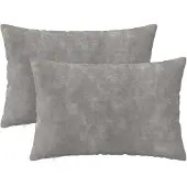 vidaXL Kussen met kussen HEERLEN 2 st Lichtgrijs Microfiber Fleece