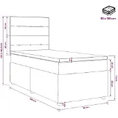 vidaXL Boxspringbed met matras en hoofdbord, blauw, 90 x 190 cm, stof