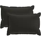 vidaXL Kussen met kussen HOUTEN 2 st Zwart Polyester