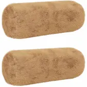 vidaXL Kussensloop 2 st HEERLEN Taupe Ø 15 x 40 cm Nep Konijnenbont