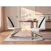 Vente-unique Set van 4 stoelen van kunstleer TWIZY - zwart & wit