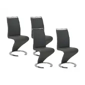 Vente-unique Set van 4 stoelen TWIZY - Zwart kunstleer