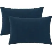 vidaXL Kussen met kussen HEERLEN 2 st Blauw Microfiber Fleece
