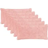 vidaXL Kussensloop 6 st HOUTEN Roze 40 x 70 cm Nep Konijnenbont